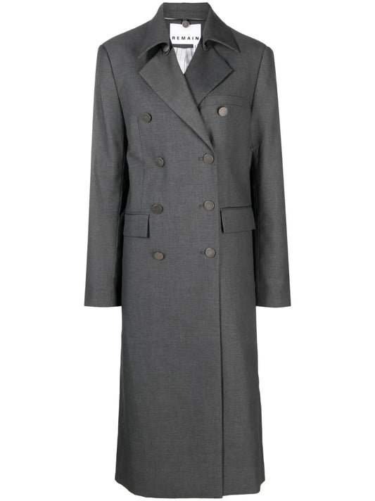 Notched-Lapel Double-Breasted Coat