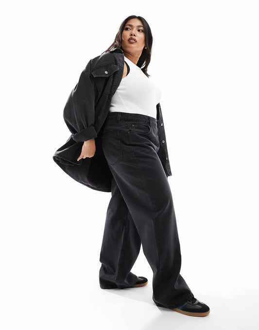 Curve Wide Leg Dad Jeans