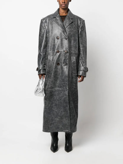 Studded Leather Coat