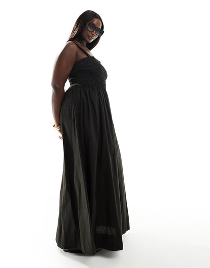 Curve Shirred Bust Maxi Beach Dress