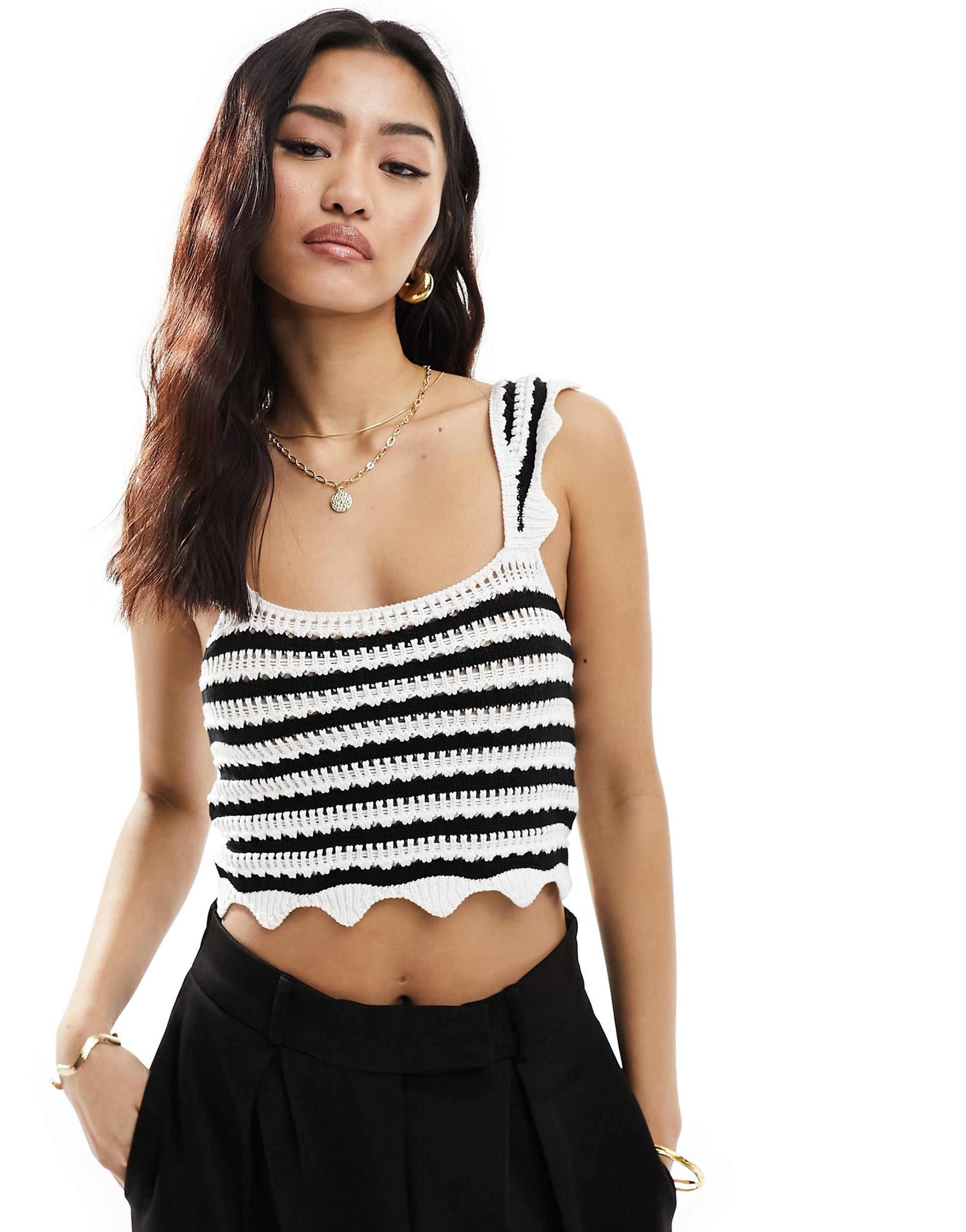 Crochet Crop Top With Square Neck