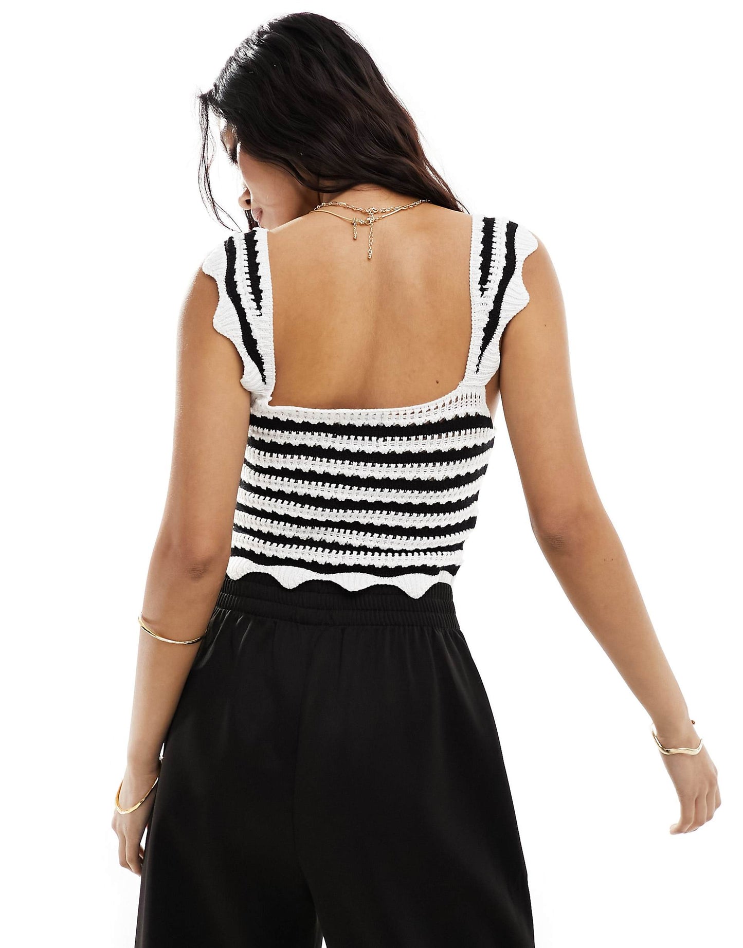 Crochet Crop Top With Square Neck