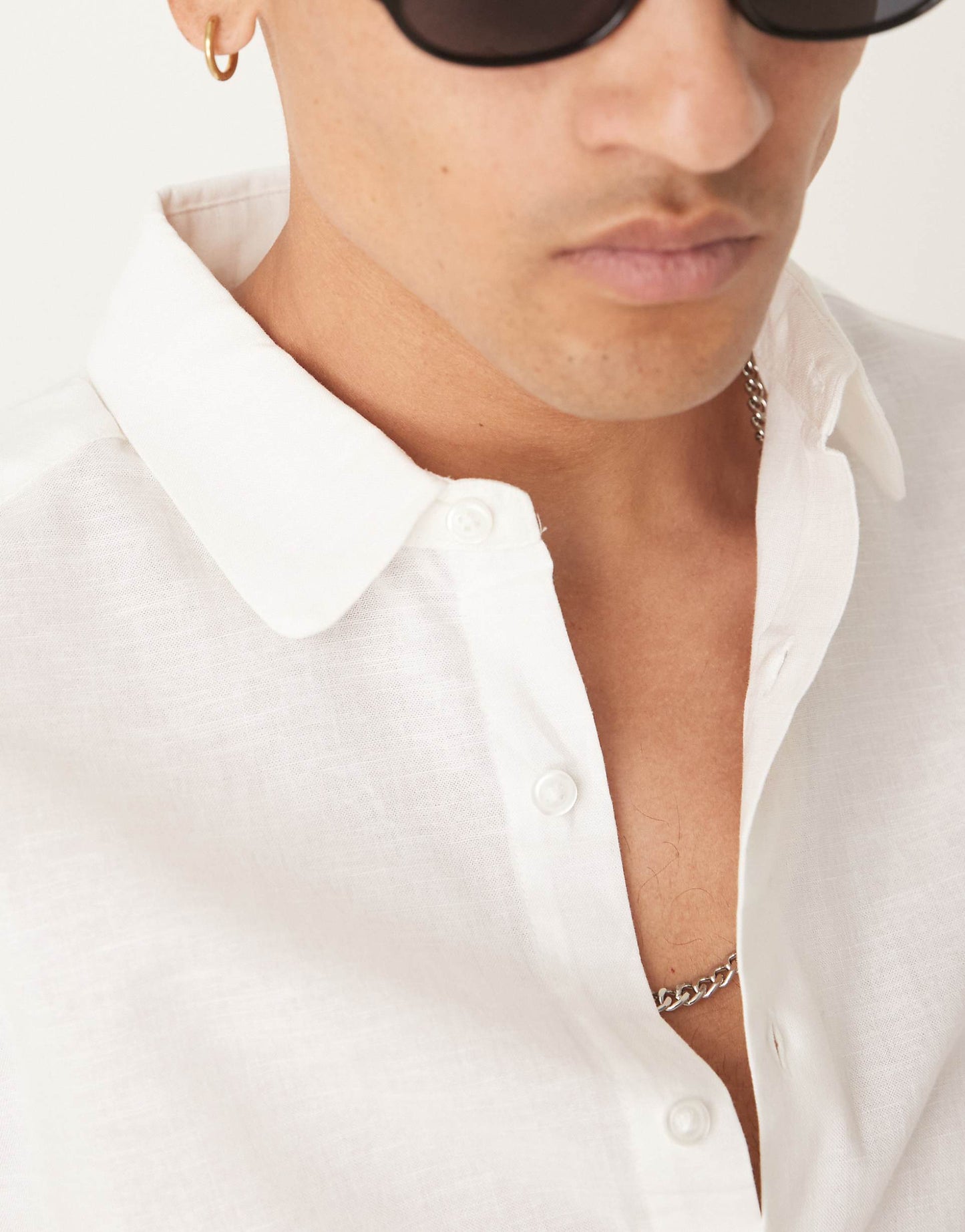 Smart Linen Blend Regular Fit Shirt With Penny Collar