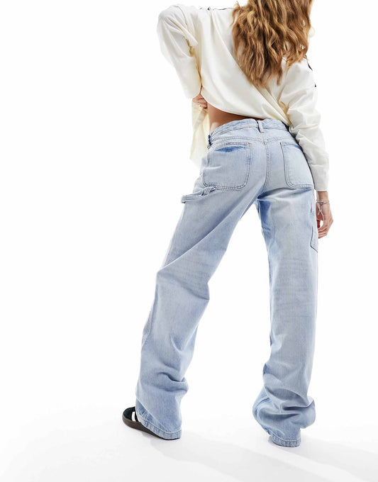 Mid Rise Denim Carpenter Pant