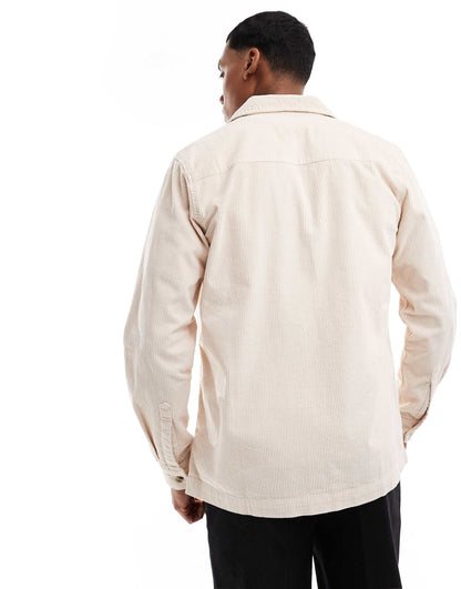 Cord Overshirt With Revere Collar