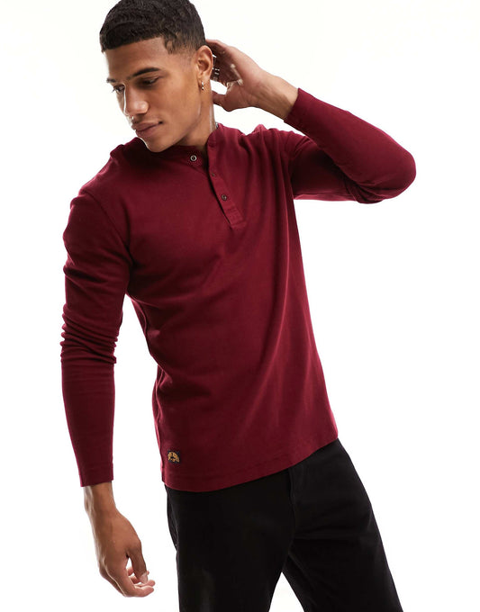 Waffle Long Sleeve Henley Top