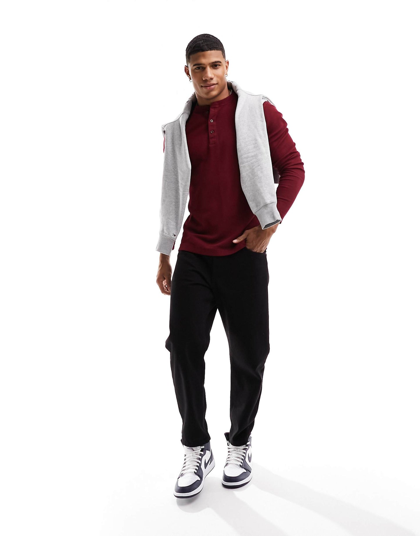 Waffle Long Sleeve Henley Top