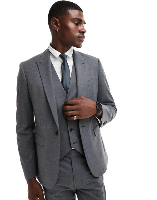 Skinny Fit  Suit Jacket With Wool