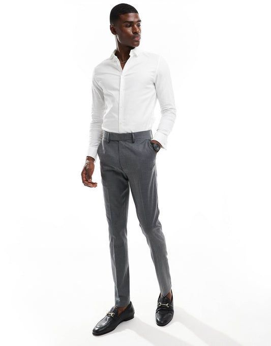 Skinny Fit  Suit Trousers With Wool