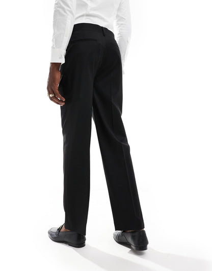 Straight Fit Suit Trousers With Wool