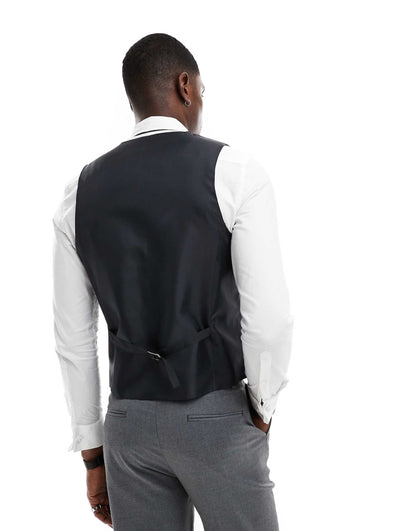Slim Fit Suit Waistcoat With Wool