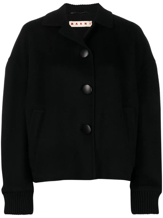 Virgin Wool-Cashmere Cropped Jacket