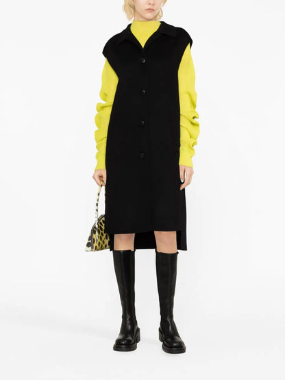 Asymmetric Virgin Wool-Cashmere Blend Coat