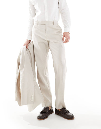 Straight With Linen Suit Trouser