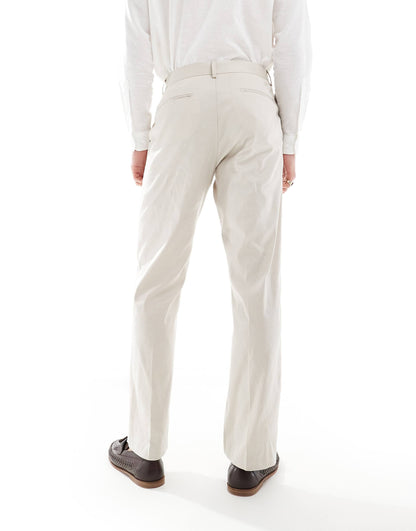 Straight With Linen Suit Trouser
