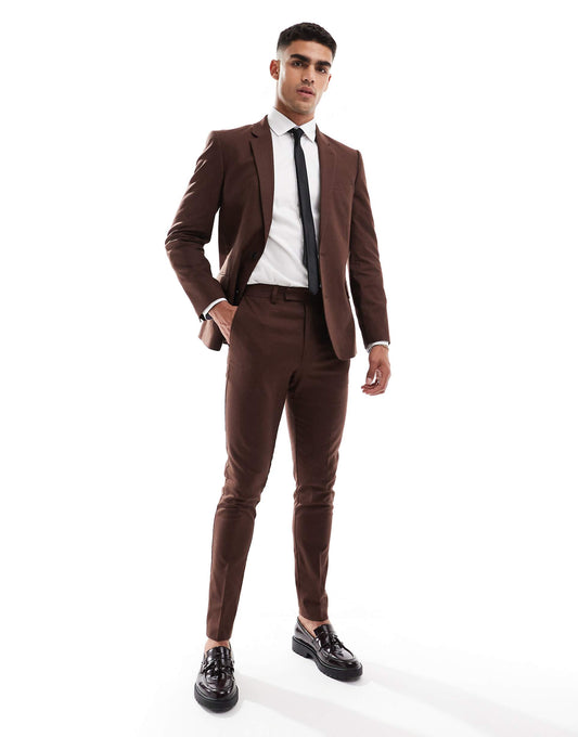 Skinny With Linen Suit Trouser