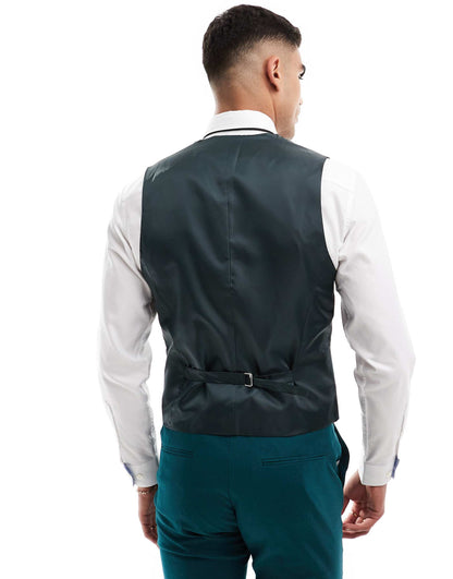 Skinny With Linen Suit Waistcoat