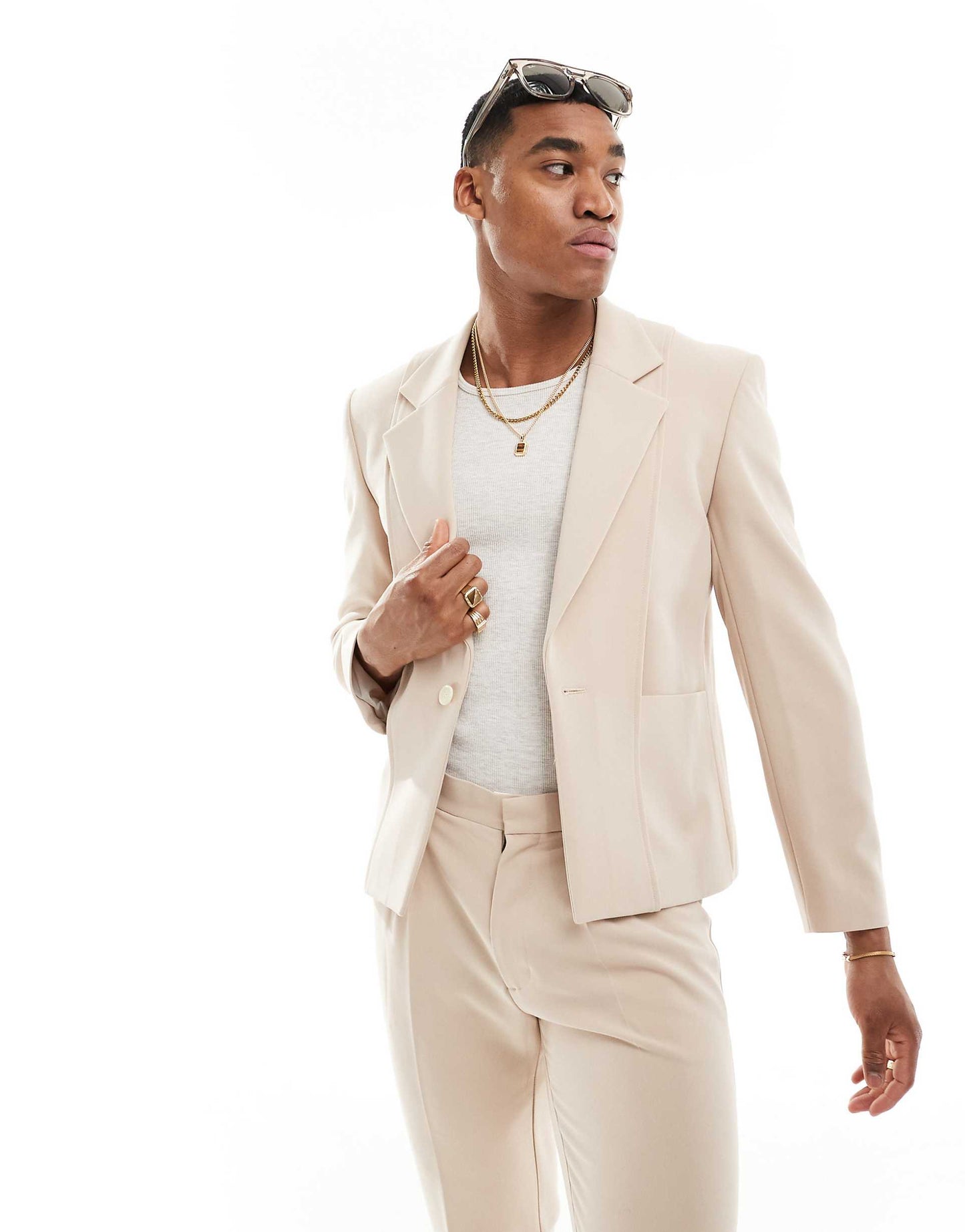 Slim Fit Suit Jacket With Panel Detail