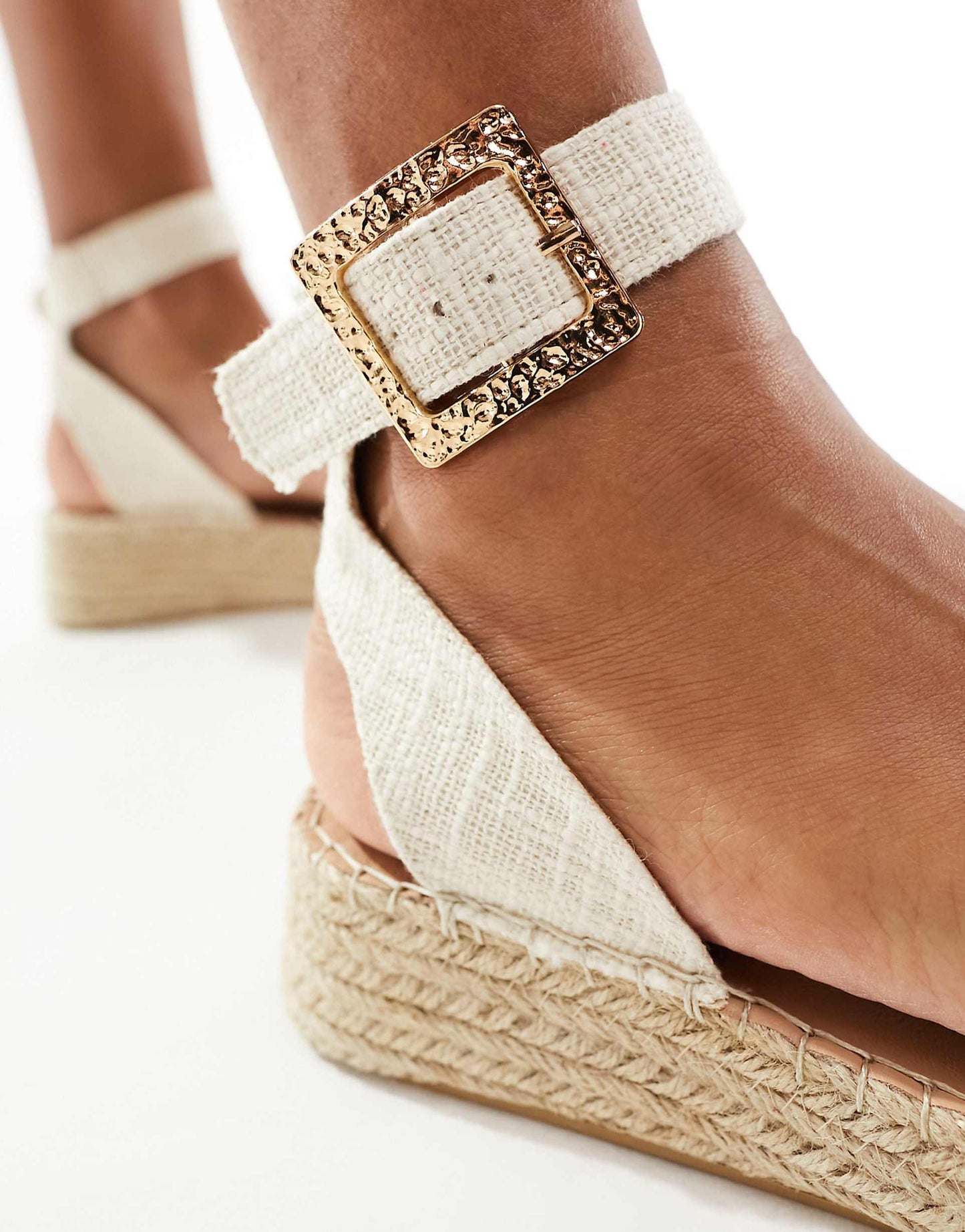 Linen Two Part Espadrille Sandals