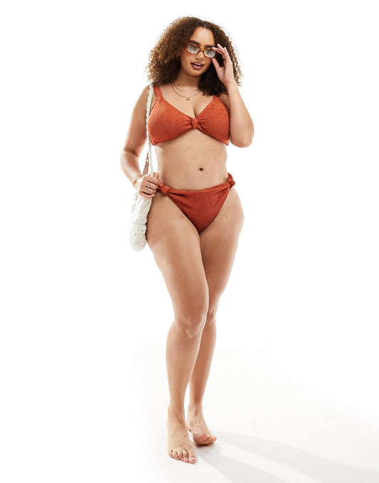 Curve Crinkle High Waist Bikini Bottom