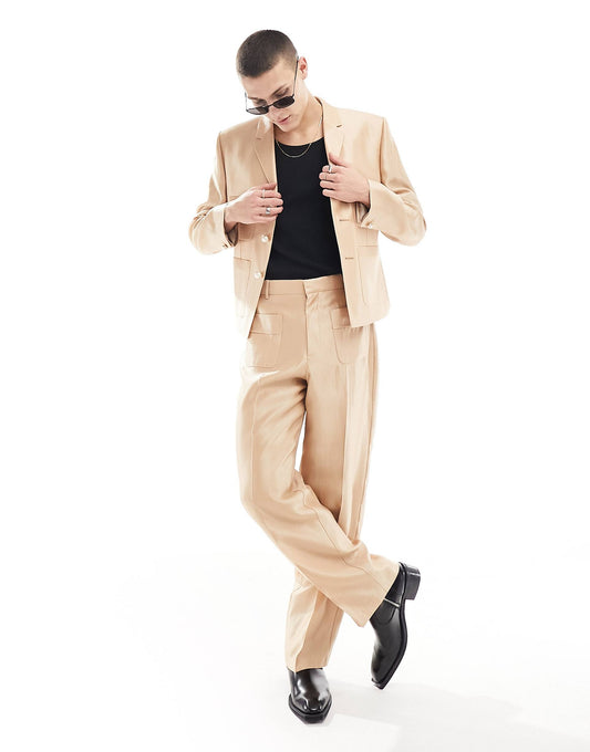 Straight Safari Suit Trouser
