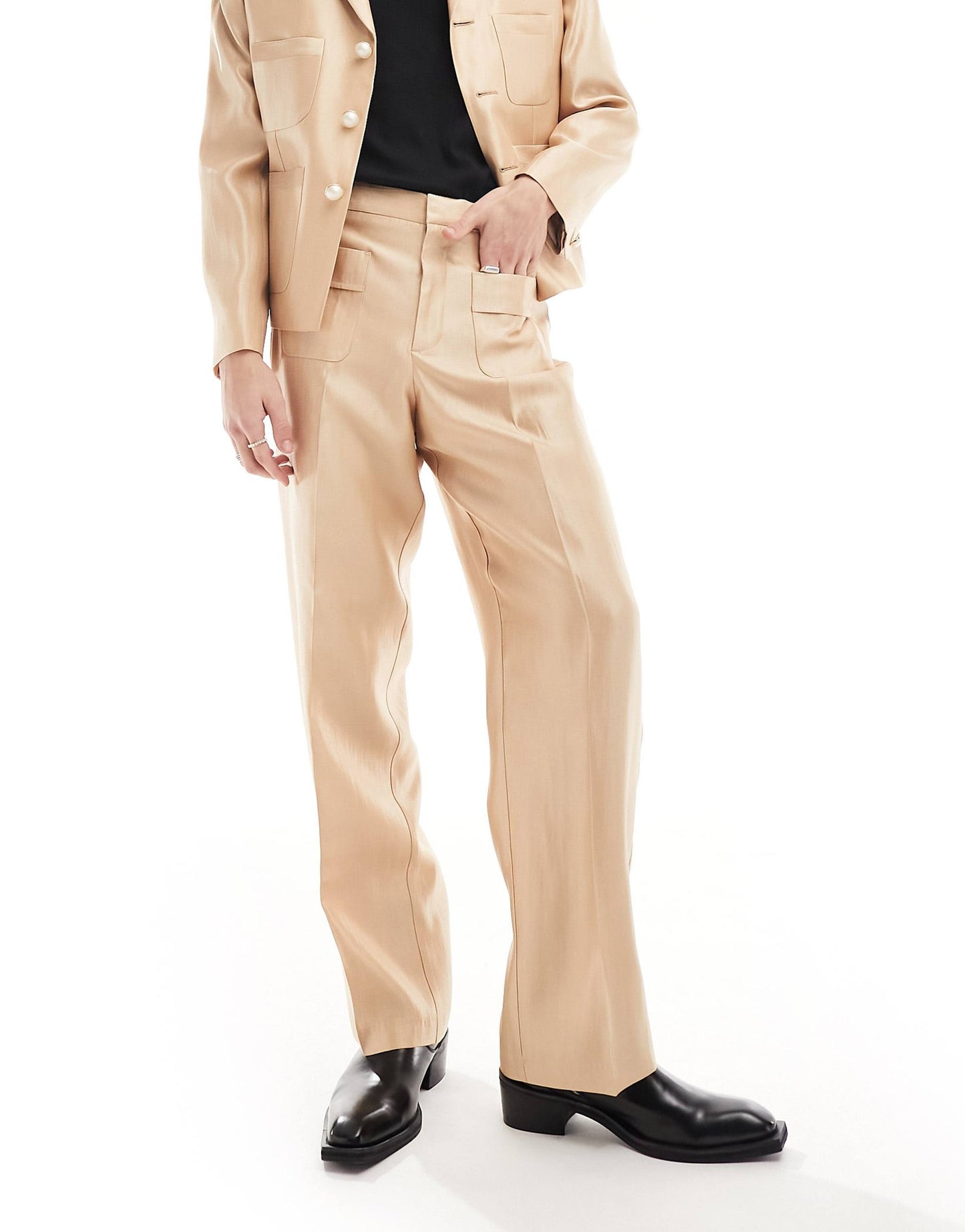 Straight Safari Suit Trouser