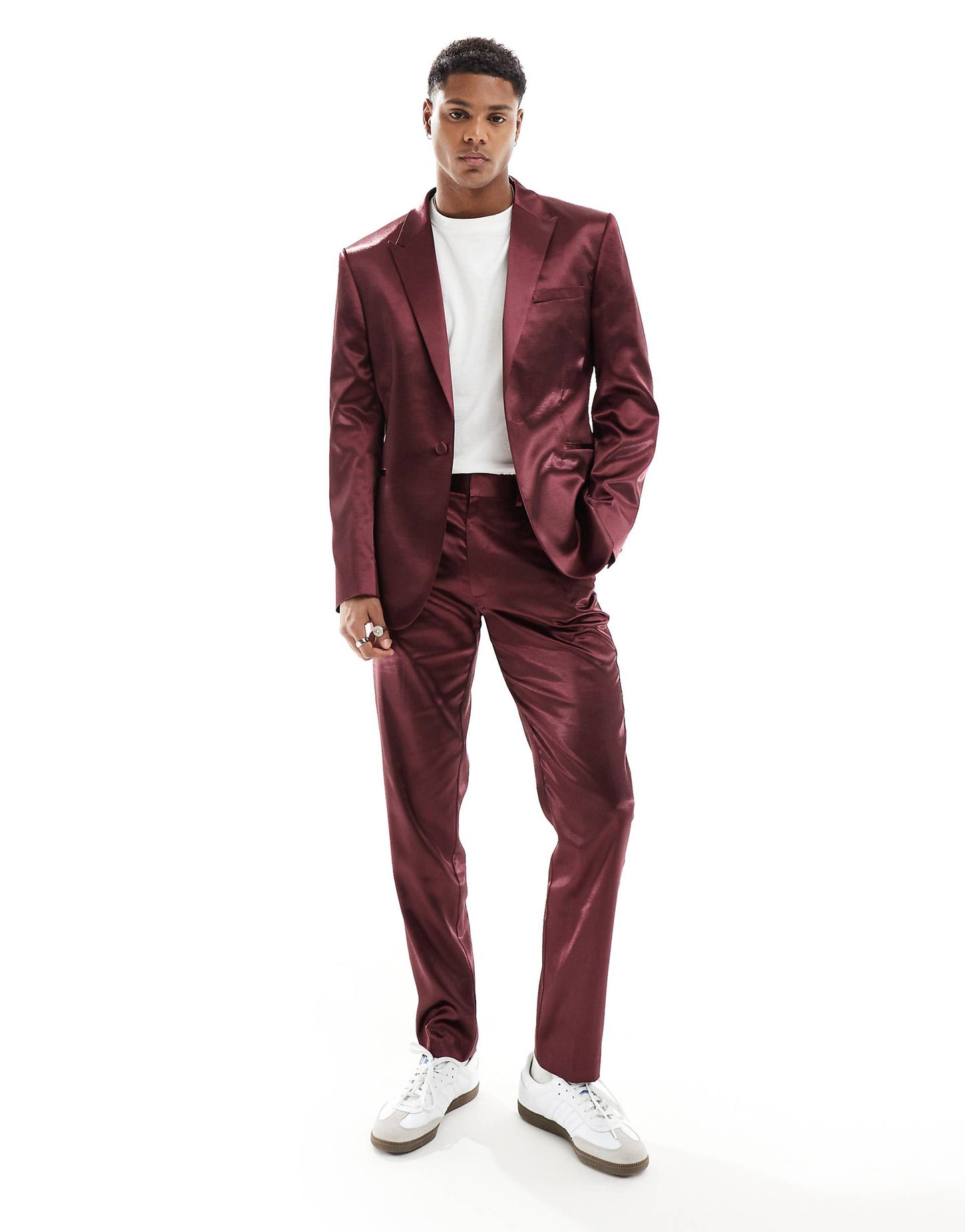 Skinny Satin Suit Trouser