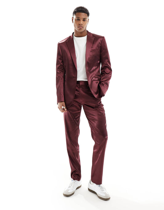 Skinny Satin Suit Trouser