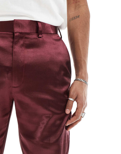 Skinny Satin Suit Trouser