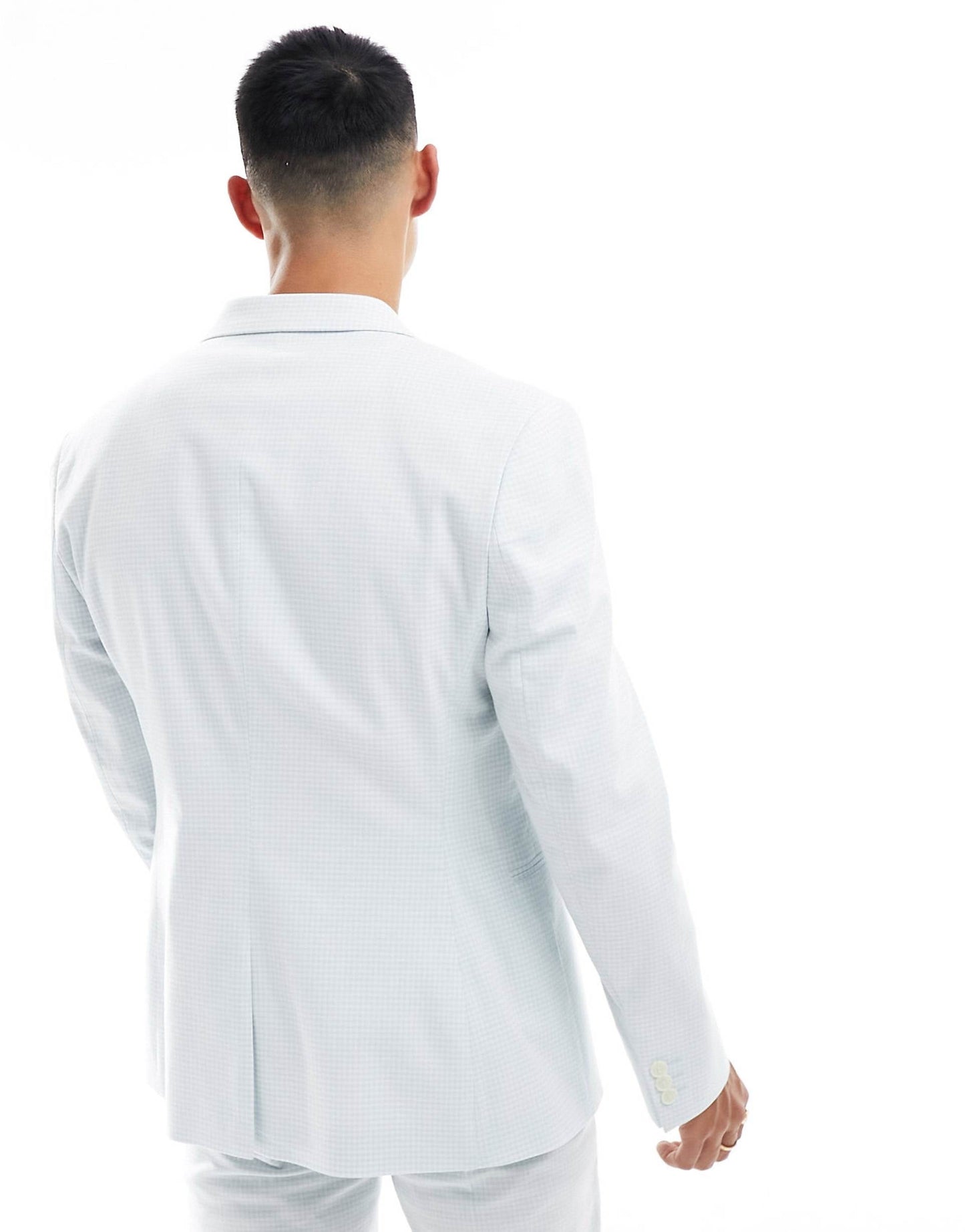 Slim Gingham Suit Jacket