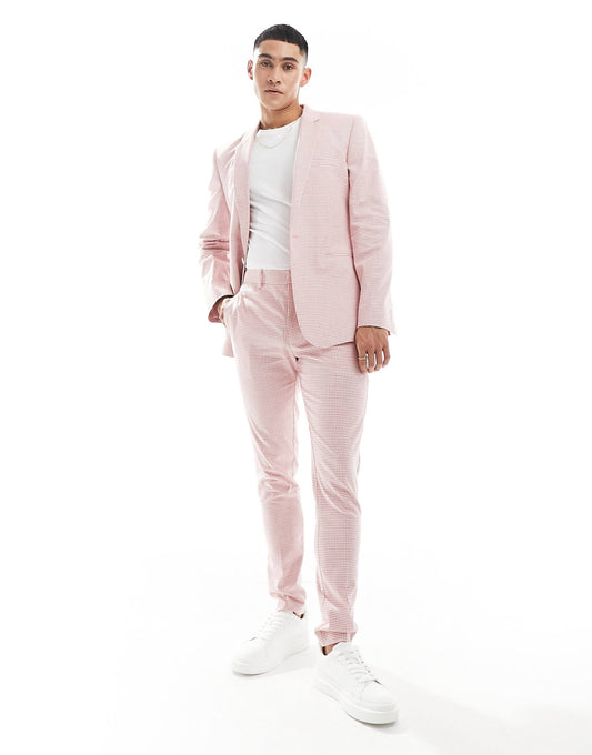 Skinny Gingham Suit Trouser