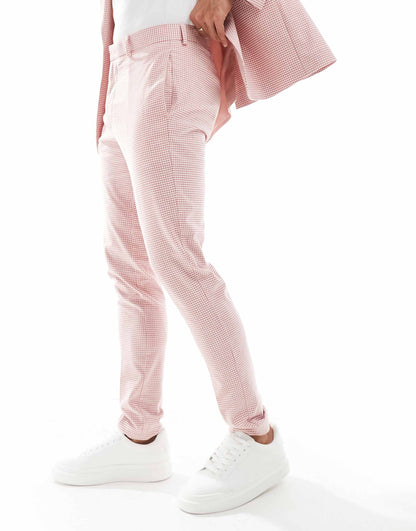 Skinny Gingham Suit Trouser