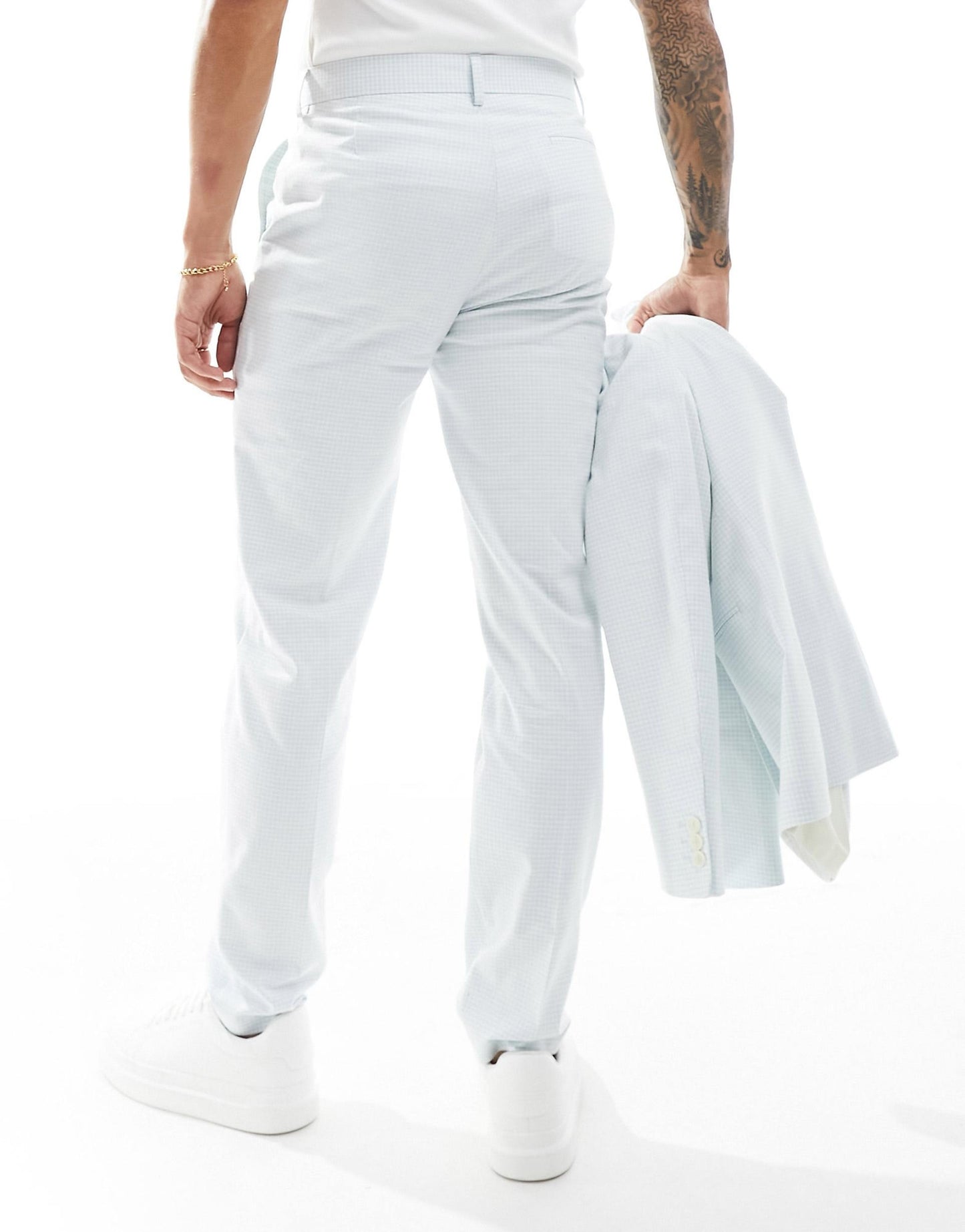 Slim Gingham Suit Trouser