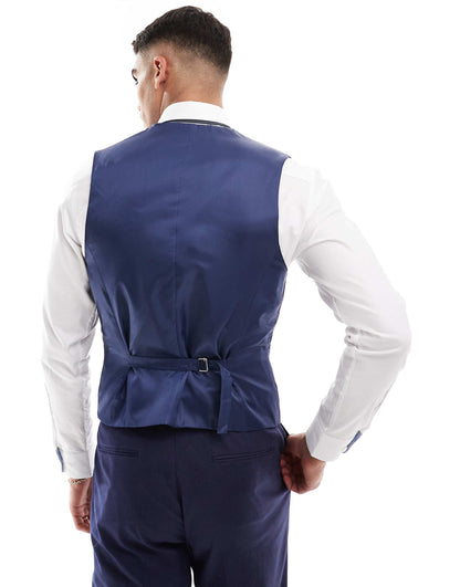 Slim With Linen Suit Waistcoat