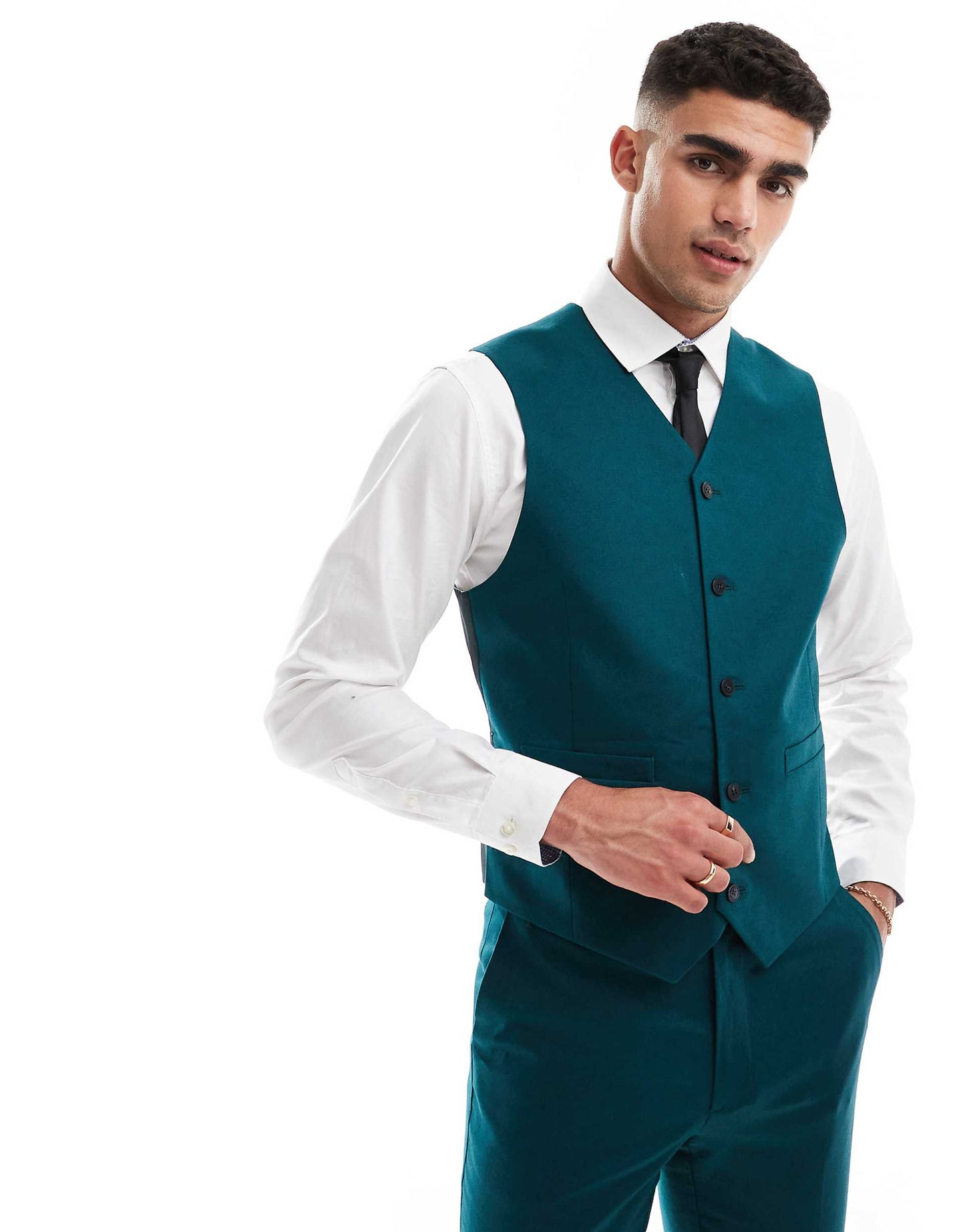 Slim With Linen Suit Waistcoat