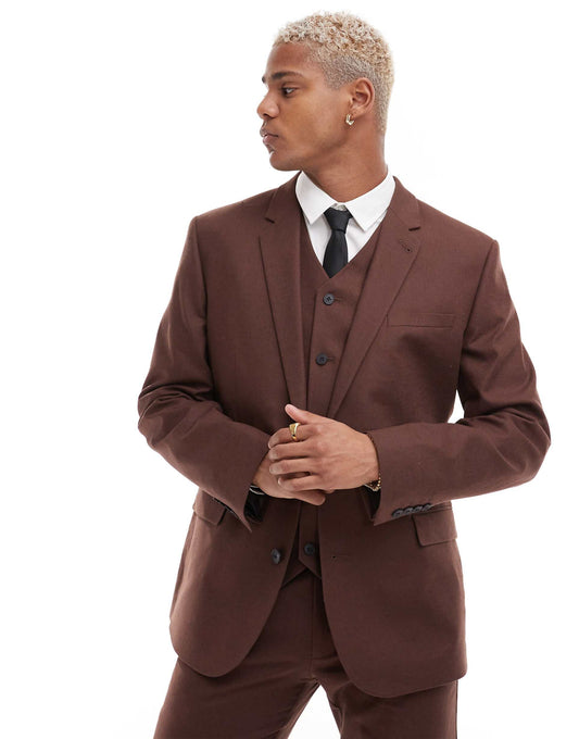 Slim With Linen Suit Jacket