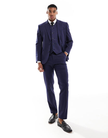Slim With Linen Suit Jacket