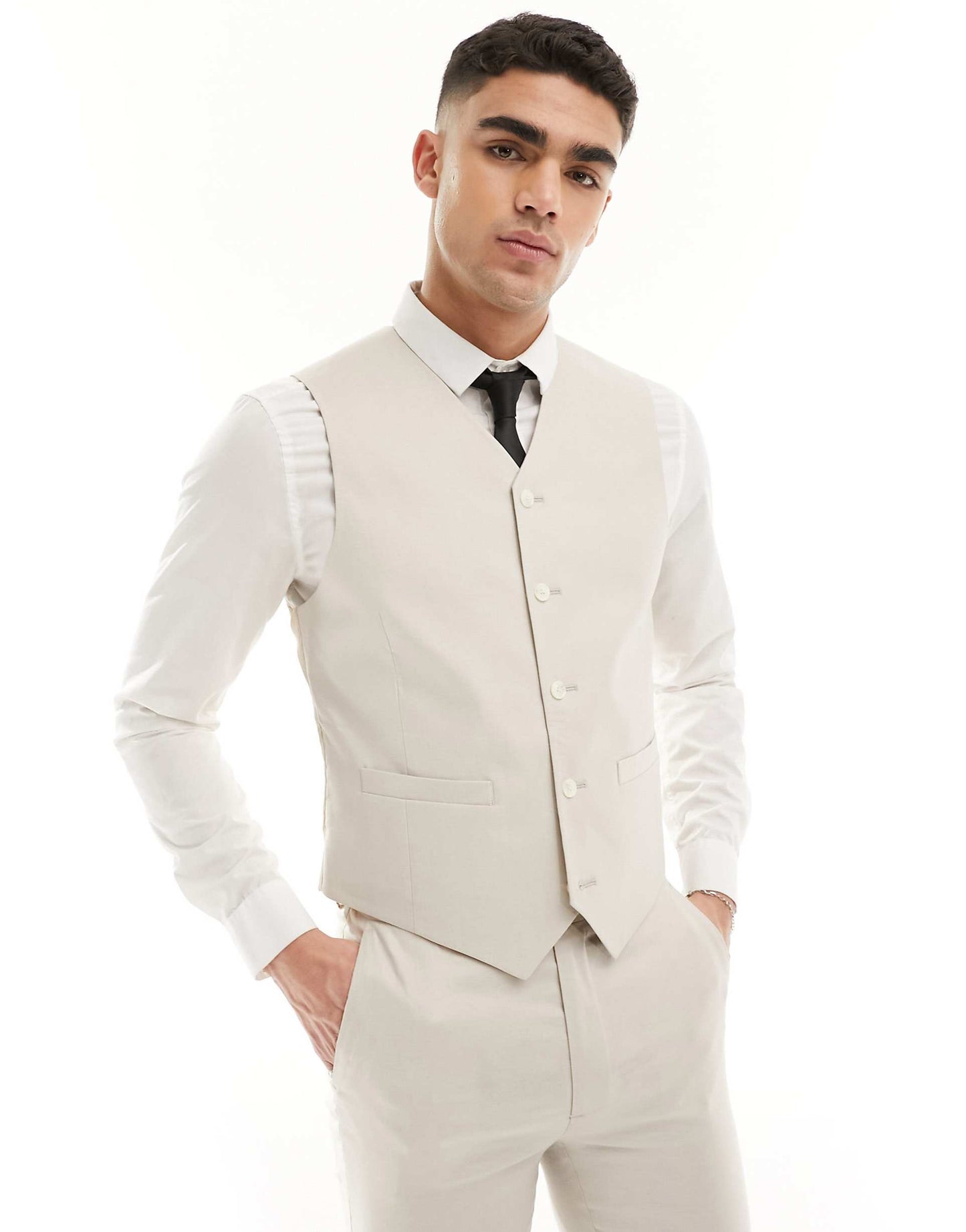 Super Skinny With Linen Suit Waistcoat