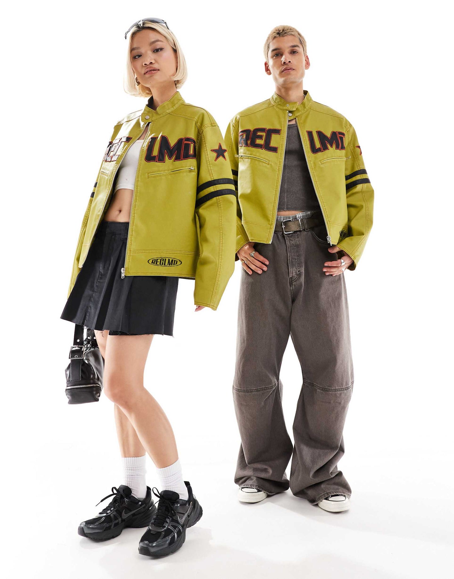 Unisex Leather Look Motor Jacket