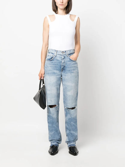 Kate Straight-Leg Ripped Jeans