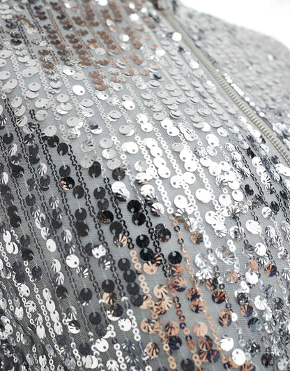 Oversized Sequin Bomber Jacket