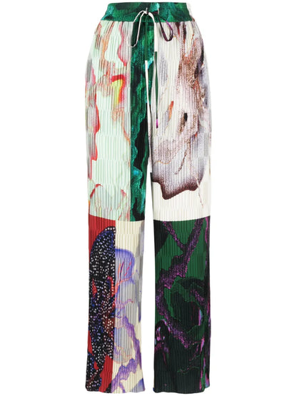 Grow Plissé-Effect Straight Trousers