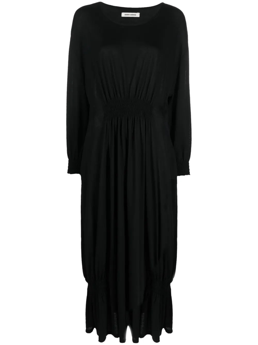 Smocked-Panel Detail Midi Dress