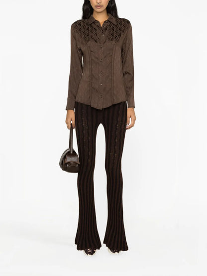 Moon Diamant Jacquard Satin Shirt