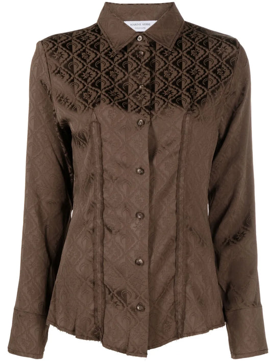 Moon Diamant Jacquard Satin Shirt