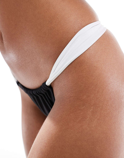 Contrast High Leg Bikini Bottom