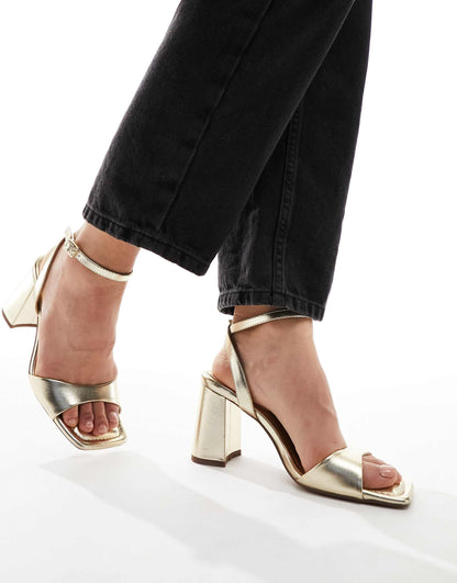 Wide Fit Hotel Barely There Block Heeled Sandals