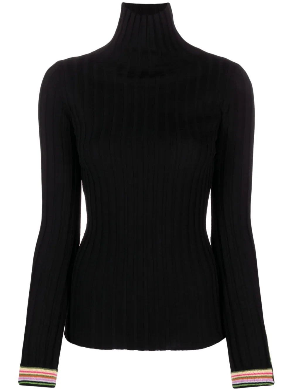 Striped-Edge Wool Jumper