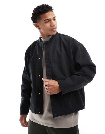 Oversized Cropped Washed Coach Jacket