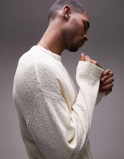 Long Sleeve Textured Boucle Jumper